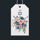 Etiqueta Para Presente Marinho de Aquarela e Bat Floral Blush Mitzvah<br><div class="desc">Tendy blush rosa e azul marinho etiquetas de presentes de morcego floral mitzvah floral,  personalizáveis de acordo com as suas especificações de evento.</div>