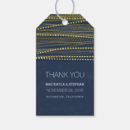 Etiqueta Para Presente Marinho e Dourado Casamento Glitter Obrigado