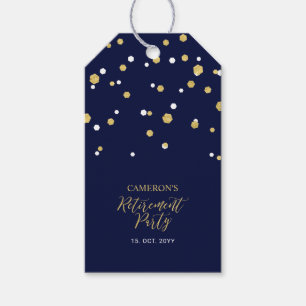 Etiqueta Para Presente Marinho e Dourado Favor Moderno de Festa de Apos