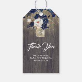Etiqueta Para Presente Marinho Floral Mason Jar Rustic Wedding