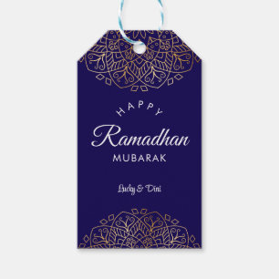 Etiqueta Para Presente Marinho Ramadhan Mubarak e Ouro Mandala