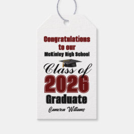 Etiqueta Para Presente Maroon Class of 2026 Graduation Party Custom
