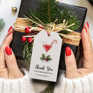 Etiqueta Para Presente Martini de Natal Chic Candy Cane Favor