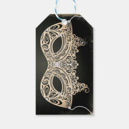 Etiqueta Para Presente Máscara de Mascarada Pérola Verde Vintage Festa Sw