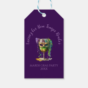 Etiqueta Para Presente Máscara Roxa de Mardi Gras