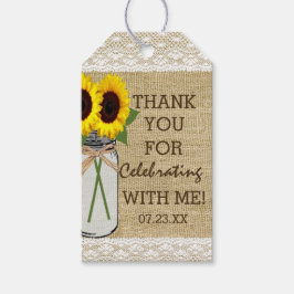Etiqueta Para Presente Mason Jar com Chá de panela de Girassóis