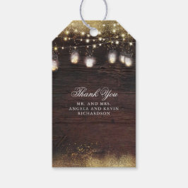 Etiqueta Para Presente Mason Jar String Luz Casamento Russo