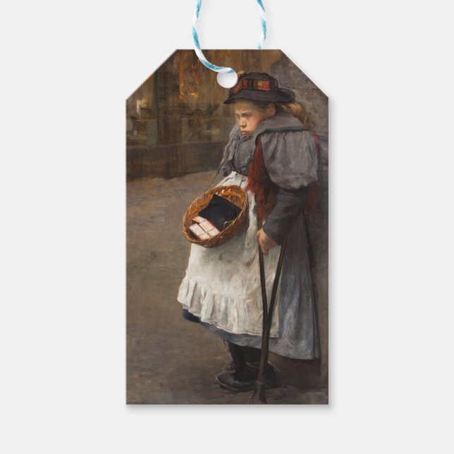 Etiqueta Para Presente Matchstick Girl Pobre Rua Urchin Pobreza Urbana (Frente)