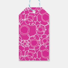Etiqueta Para Presente Matriz Floral Abstrata (Rosa Quente) Arte Refinada