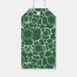 Etiqueta Para Presente Matriz Floral Abstrata (Verde Escuro) Arte Refinad