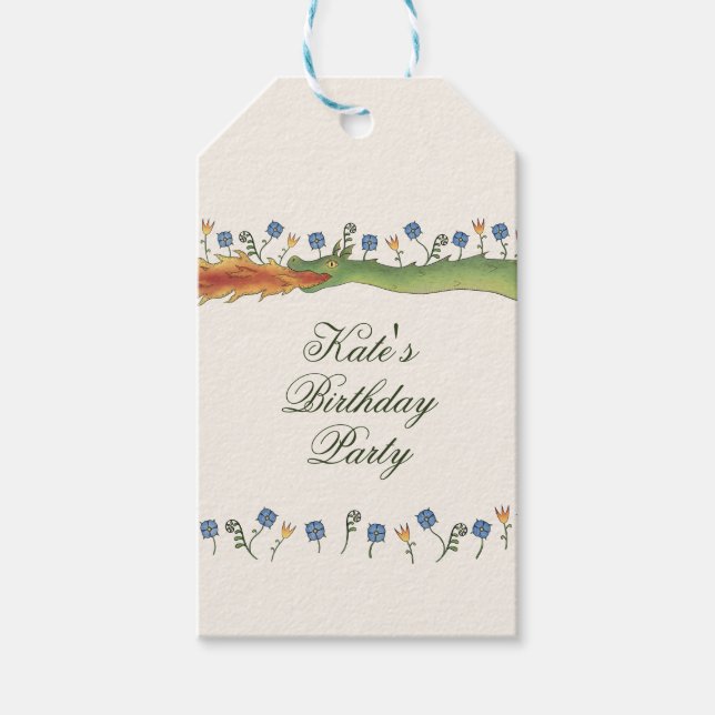 Etiqueta Para Presente Medieval Ren Faire dragon (Frente)