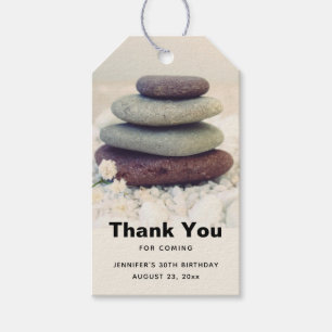 Etiqueta Para Presente Meditativo de Pedras Empilhadas no Cairday Obrigad