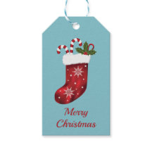 Meia de Natal Vermelha no Azul - Feliz Natal