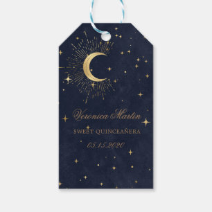 Etiqueta Para Presente Meia-noite Blue Moon Stars Quinceanera