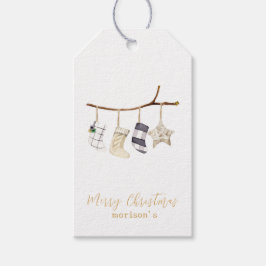 Etiqueta Para Presente Meias de aquarelas para o Natal Napkins