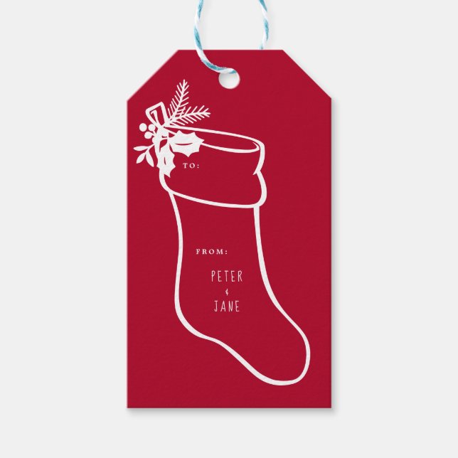 Etiqueta Para Presente Meias de Natal design (Frente)