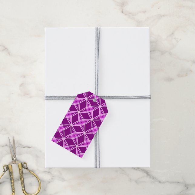 Etiqueta Para Presente Meio século Atômica Moderno - Roxo Ametista (Com cordão)