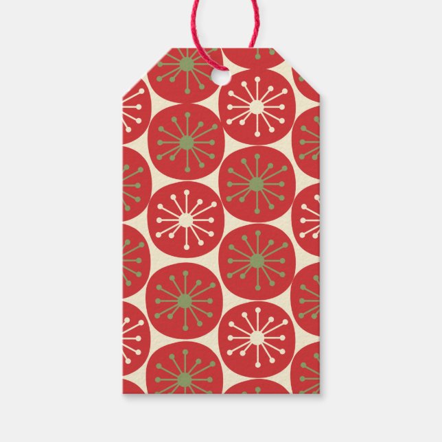 Etiqueta Para Presente Meio século Moderno Pontos Atômicos Retronatalinos (Frente)