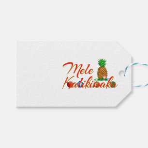 Etiqueta Para Presente Mele Kalikimaka abacaxi havaiano