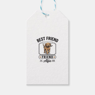Etiqueta Para Presente Melhor Amigo Alfie Design Vintage Amante de Cães_1