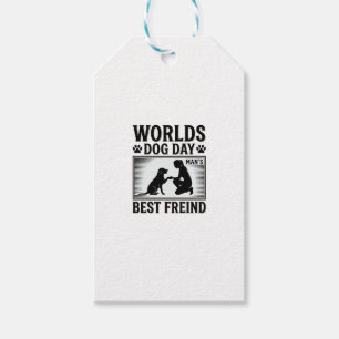 Etiqueta Para Presente Melhor Amigo do Homem no Dia de Cachorro Vintage