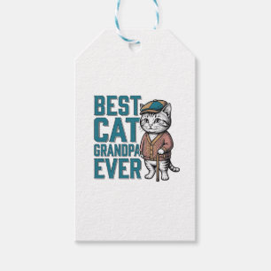 Etiqueta Para Presente Melhor Avô de Gato de Todos os Tempos Camisa Vinta