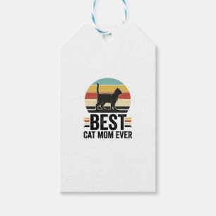 Etiqueta Para Presente Melhor Mãe de Gato de Todos os Tempos Design Retro