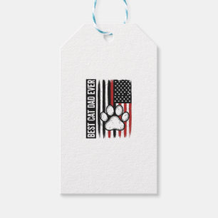 Etiqueta Para Presente Melhor Pai de Gato Patriota Desenho de Bandeira de