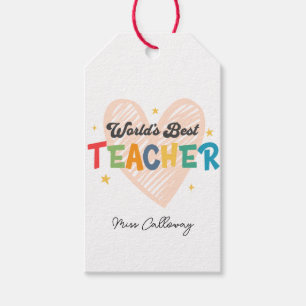 Etiqueta Para Presente Melhor Professora do Mundo Personalizado