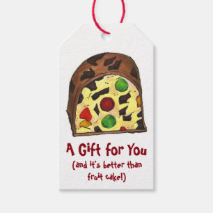 Etiqueta Para Presente Melhor que a fatia de Natal do Bolo de Fruta