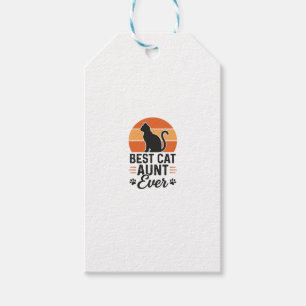 Etiqueta Para Presente Melhor Tia de Gato de Sempre Camisa Vintage Pôr do