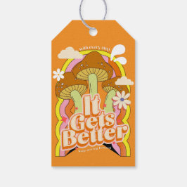 Etiqueta Para Presente Melhora | Boas Vibes e Retro Sentimentos de Groovy