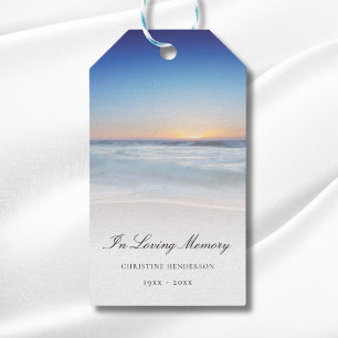 Etiqueta Para Presente Memorial ou Homenagem Funeral do Oceano de Praia