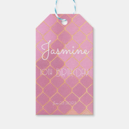 Etiqueta Para Presente Menina de 10 anos de idade Rosa Dourado