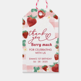 Etiqueta Para Presente Menina de Aniversário de Um Ano Berry 1º Aniversár
