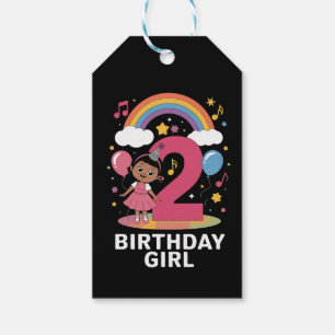 Etiqueta Para Presente Menina de Dois Anos de Idade Festa de Aniversário