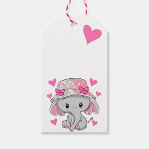 Etiqueta Para Presente Menina de Elefante 