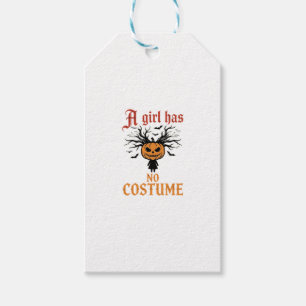 Etiqueta Para Presente Menina de Halloween Não Tem Abóbora de Fantasia