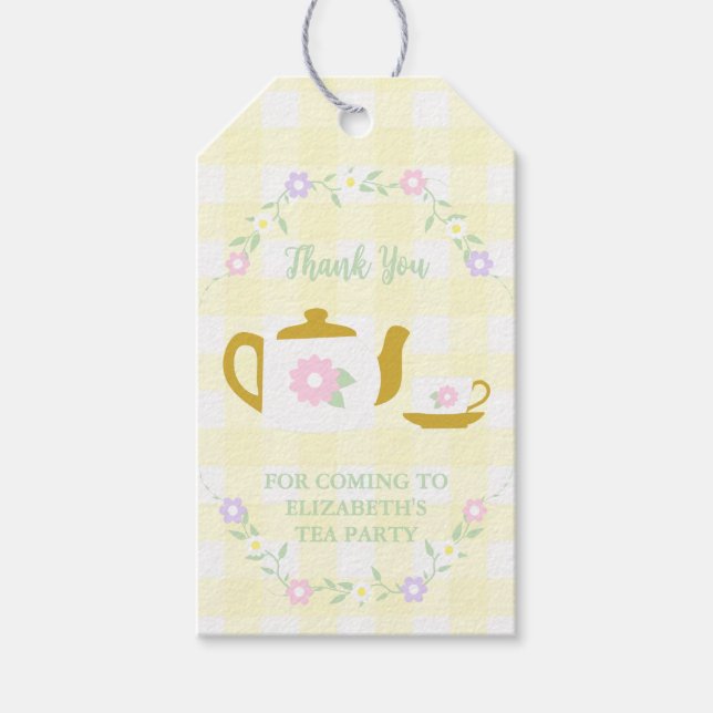 Etiqueta Para Presente Menina do Chá para Dois 2º Aniversário (Frente)
