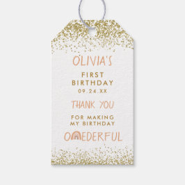 Etiqueta Para Presente Menina Onederful Arco-íris 1º Aniversário Obrigada