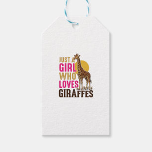 Etiqueta Para Presente Menina Que Ama Girafas Camisa Vintage de Girafa De