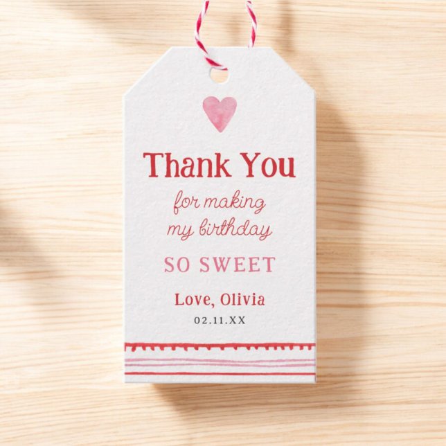 Etiqueta Para Presente Menina Querida Aniversário Obrigado (Criador carregado)