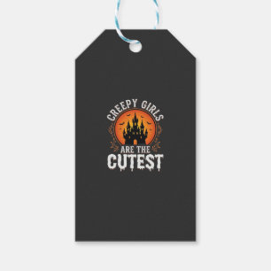 Etiqueta Para Presente Meninas Assustadoras São O Design De Halloween Gót