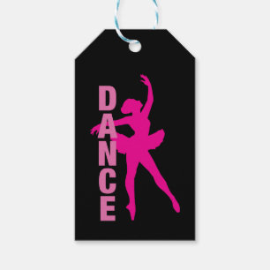 Etiqueta Para Presente Meninas Dança de Ballet em Rosa Quente