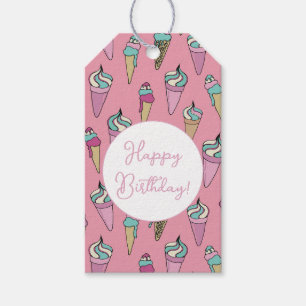 Etiqueta Para Presente Meninas de Sorvete de Aniversário
