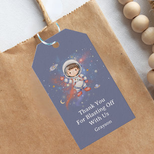 Etiqueta Para Presente Menino Astronauta no Espaço Sideral Aniversário Ob