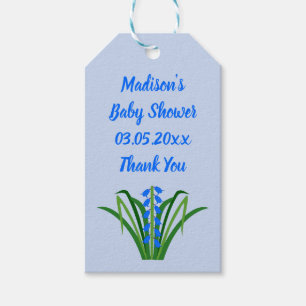 Etiqueta Para Presente Menino Azul Flor de Bluebell Chás de Bebê Primaver