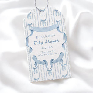 Etiqueta Para Presente Menino de Laço Azul Baby Shower Obrigado