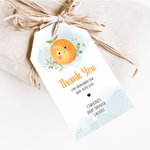Etiqueta Para Presente Menino Pequeno Laranja Cítrica Tags de Favor de Ch