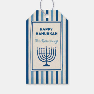 Etiqueta Para Presente Menorá de Hanukkah Listras Custom Moderno